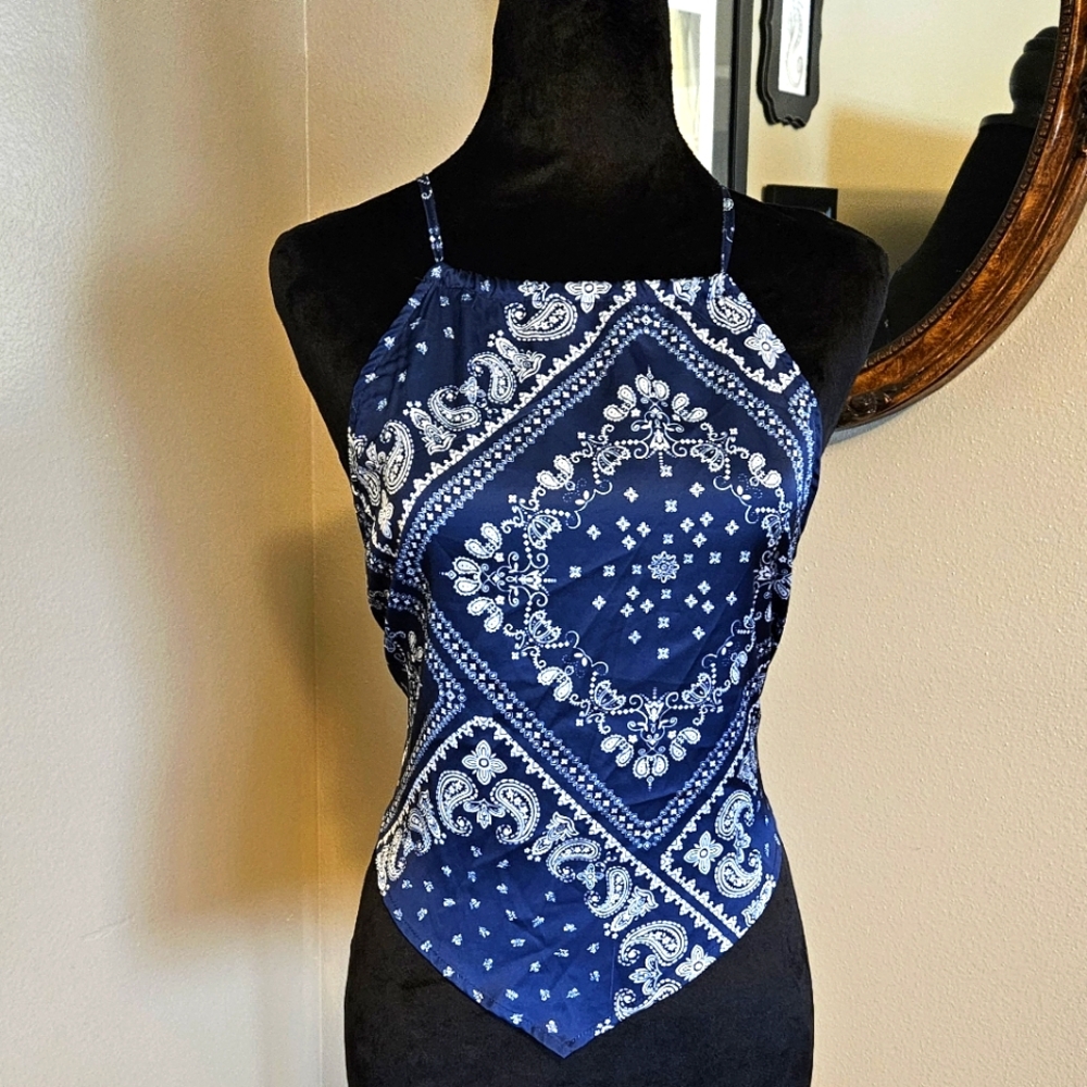 Bandana Print Halter Top